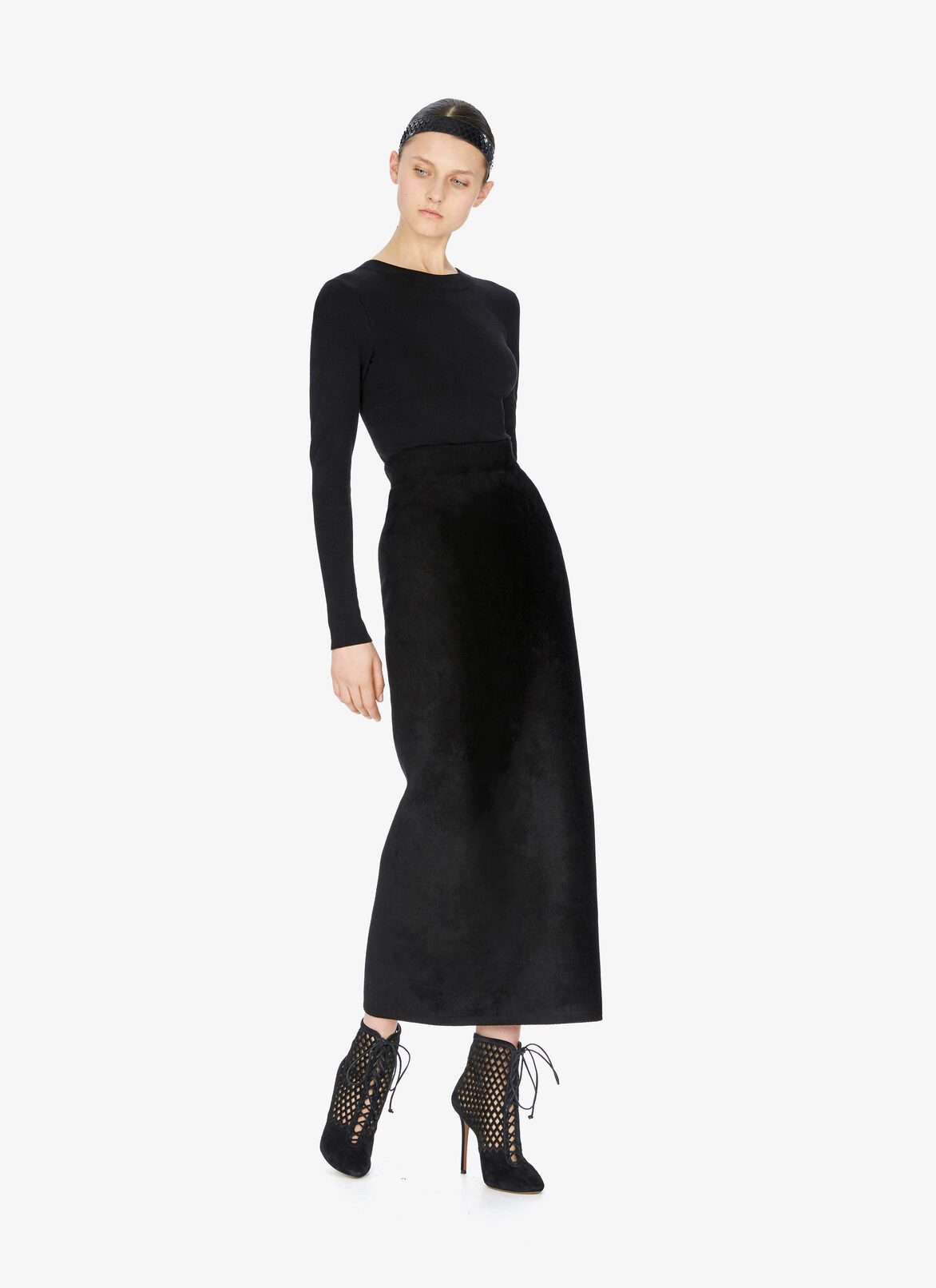 Body À Encolure Bateau En Mélange De Laine ALAÏA NOIR BODY À ENCOLURE BATEAU EN MÉLANGE DE LAINE